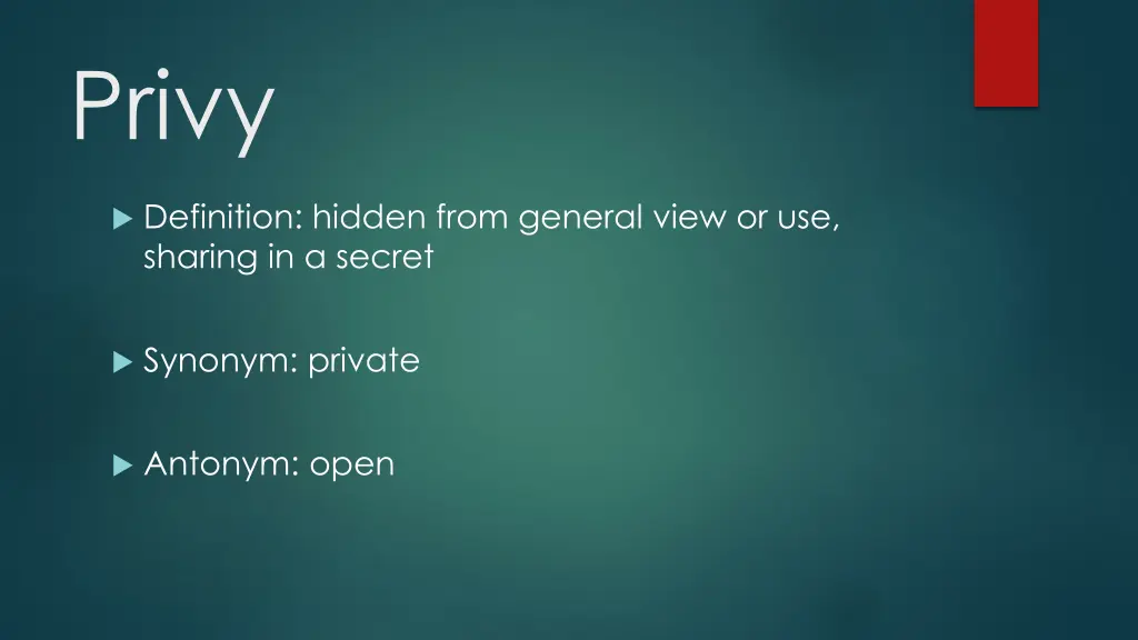 privy