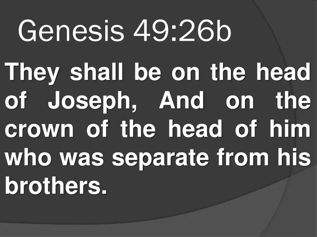genesis 49 26b they shall be on the head