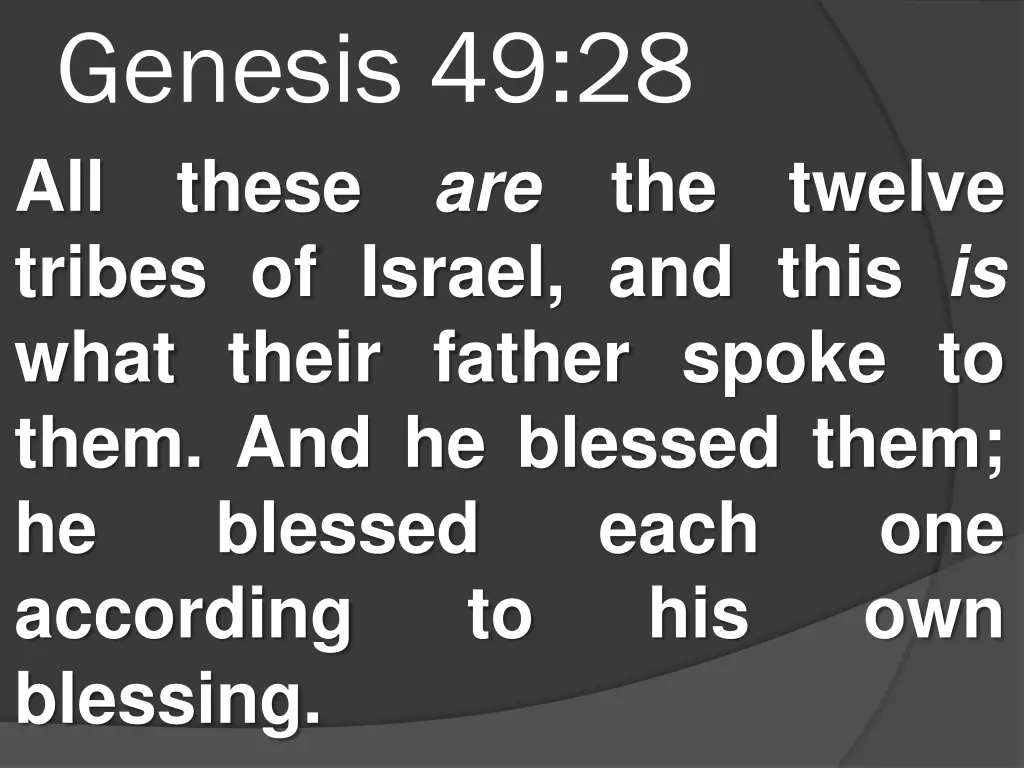 genesis 49 28 all these tribes of israel and this