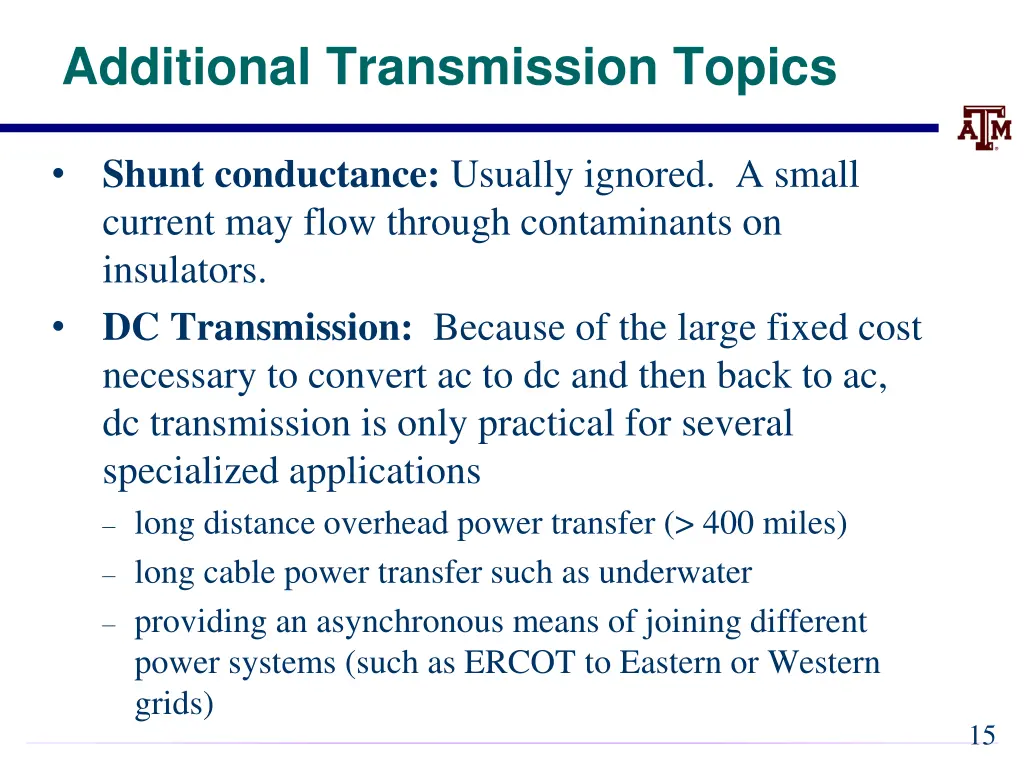 additional transmission topics 2
