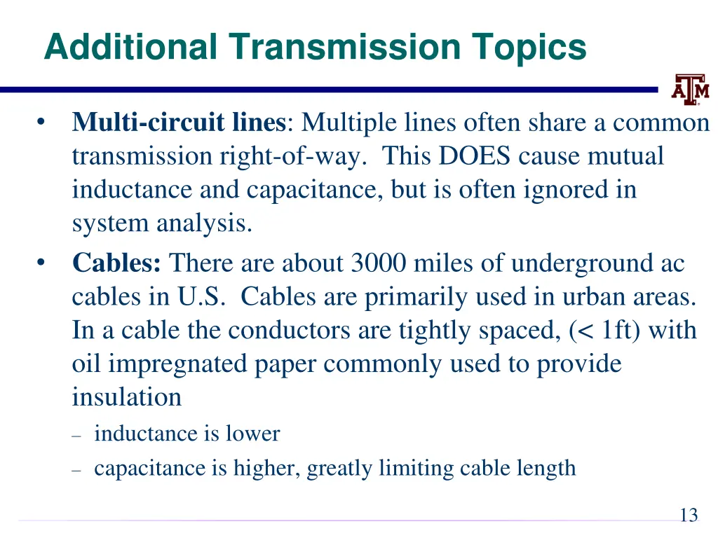 additional transmission topics