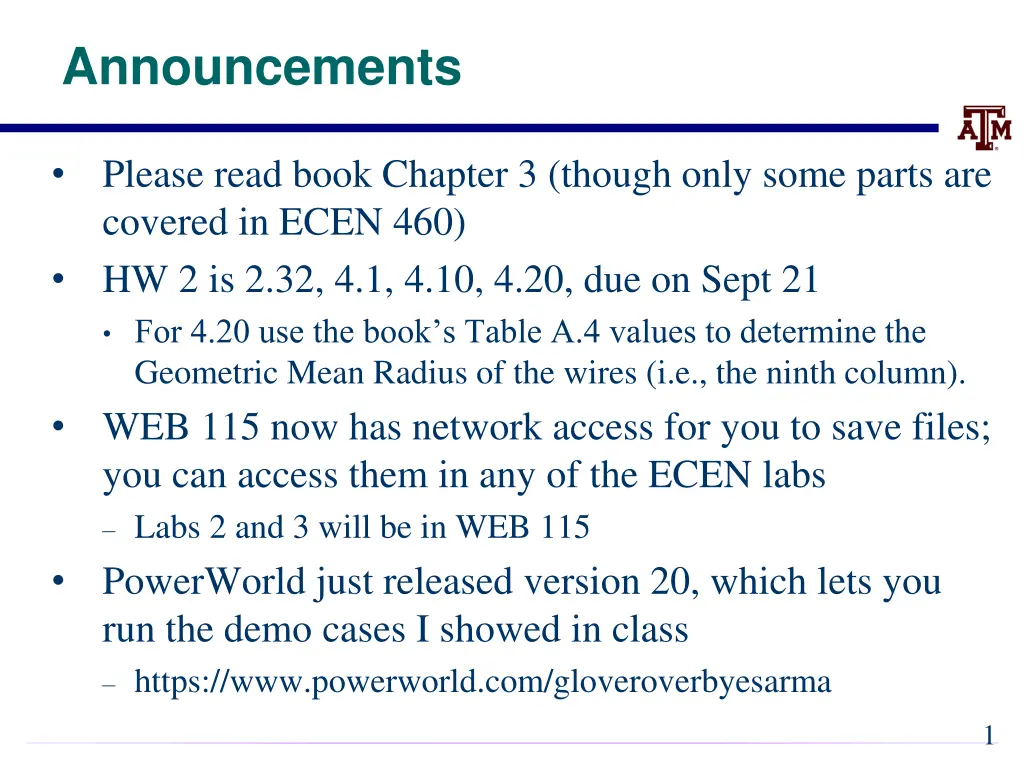 announcements