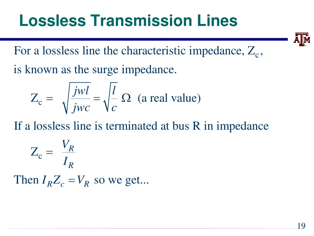 lossless transmission lines