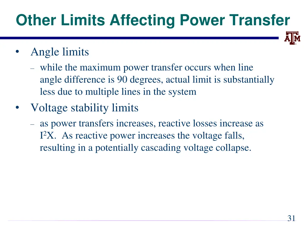 other limits affecting power transfer