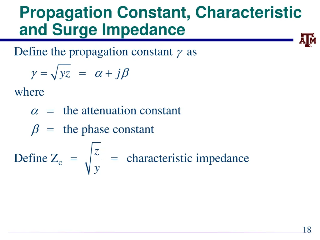 propagation constant characteristic and surge