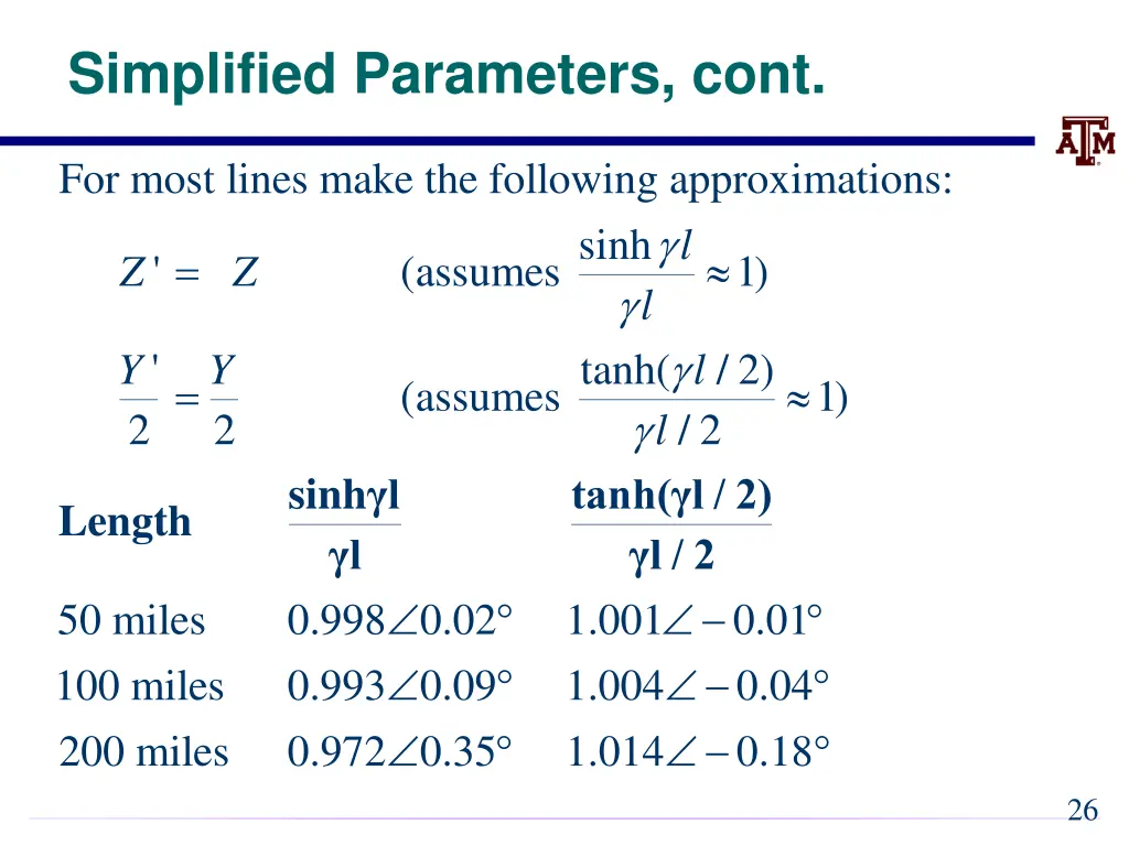 simplified parameters cont