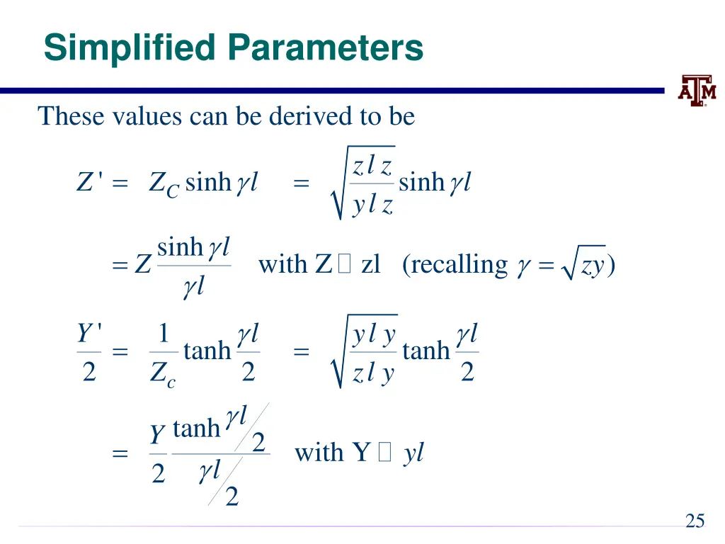 simplified parameters