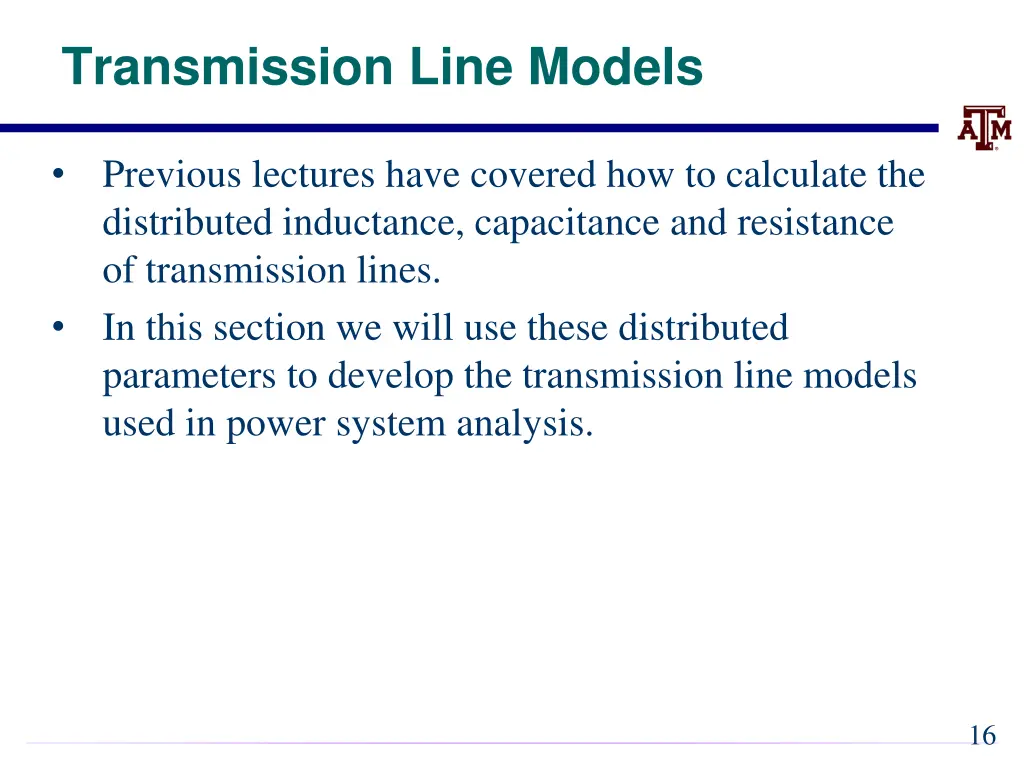 transmission line models