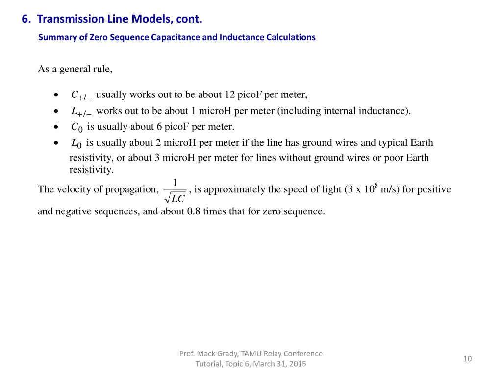 6 transmission line models cont 8