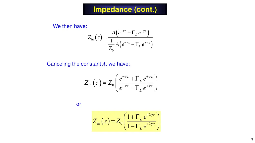 impedance cont 1