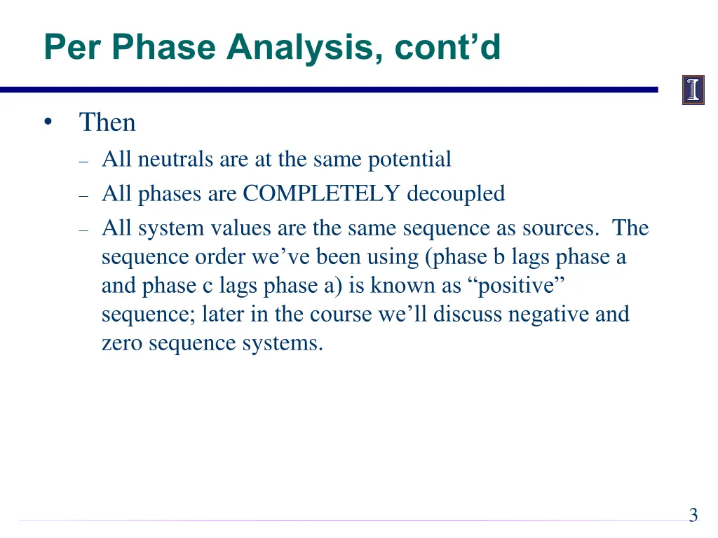 per phase analysis cont d