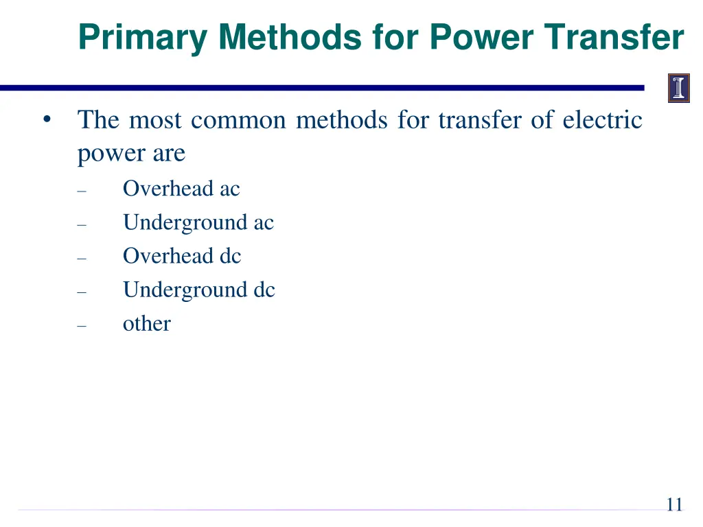 primary methods for power transfer