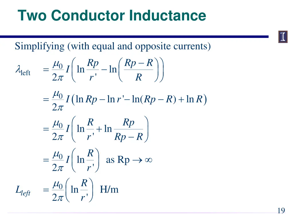 two conductor inductance