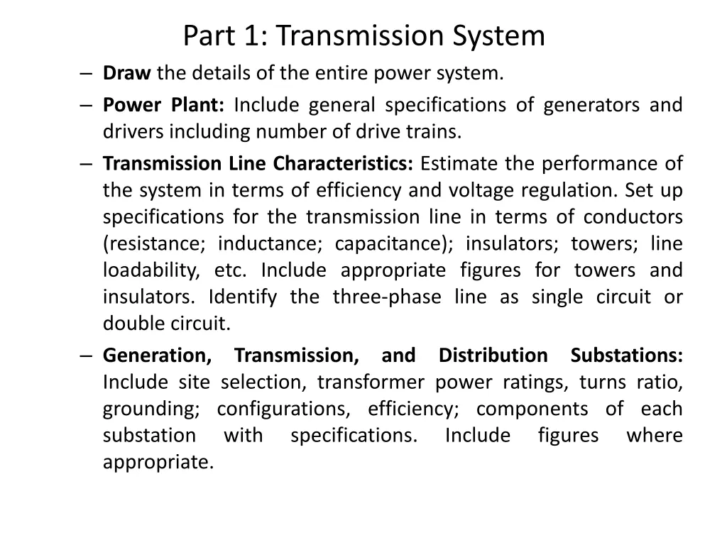 part 1 transmission system draw the details