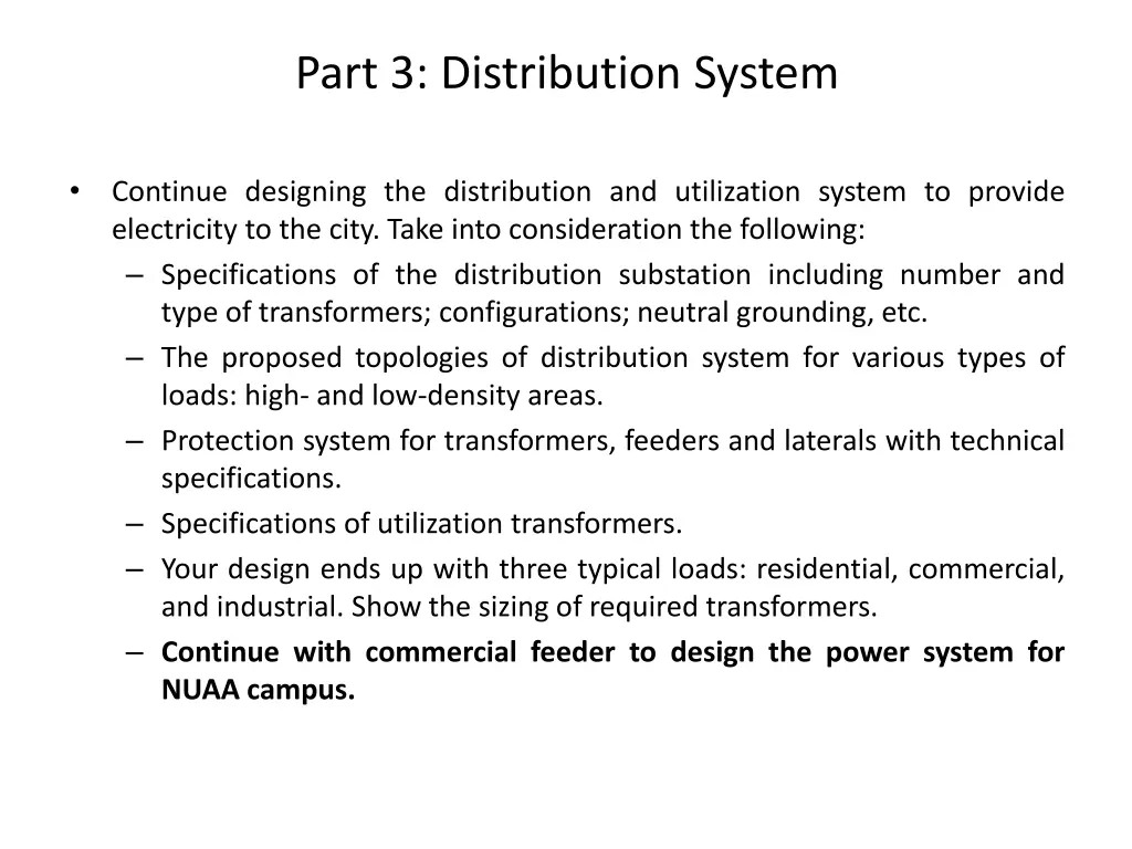 part 3 distribution system