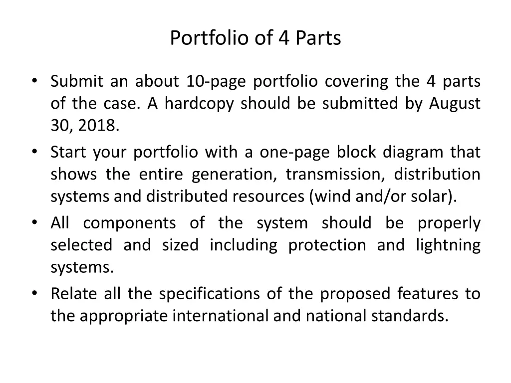portfolio of 4 parts