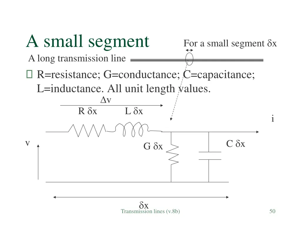 a small segment a long transmission line