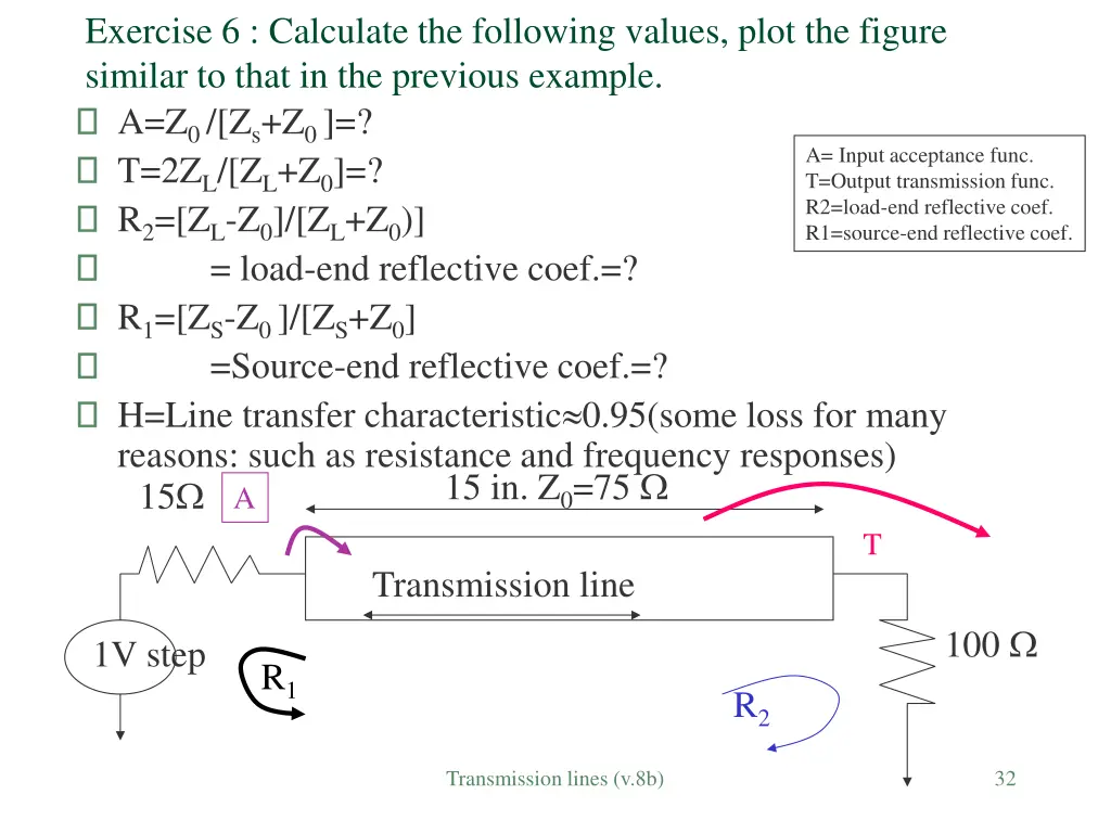 exercise 6 calculate the following values plot