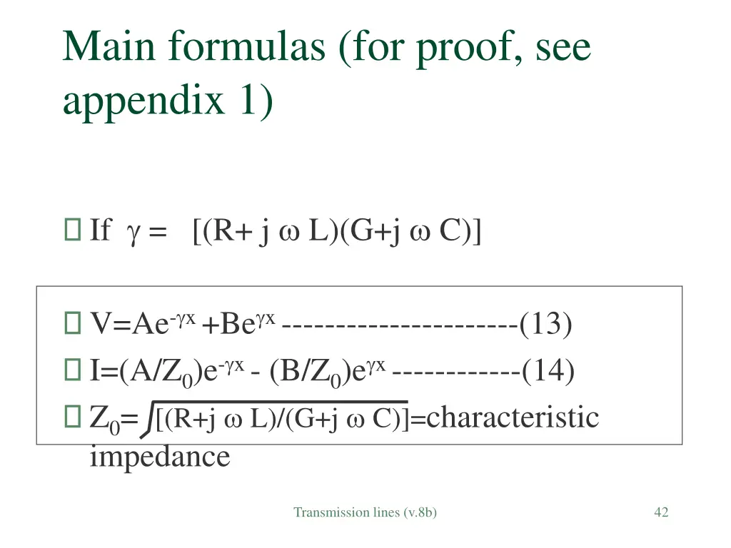 main formulas for proof see appendix 1