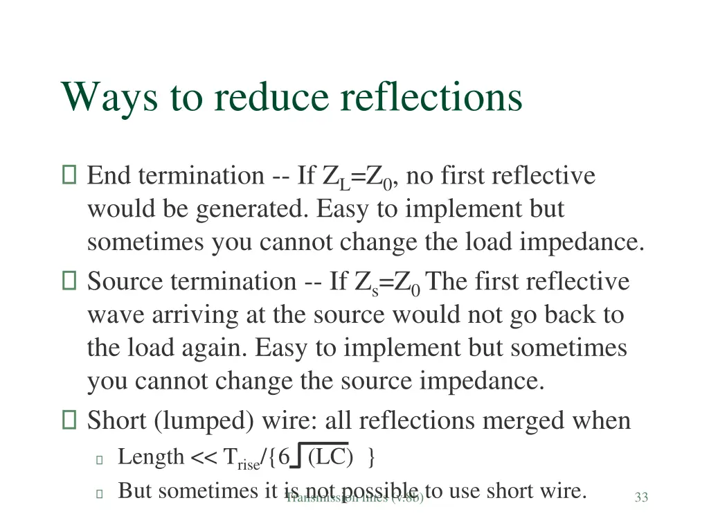 ways to reduce reflections