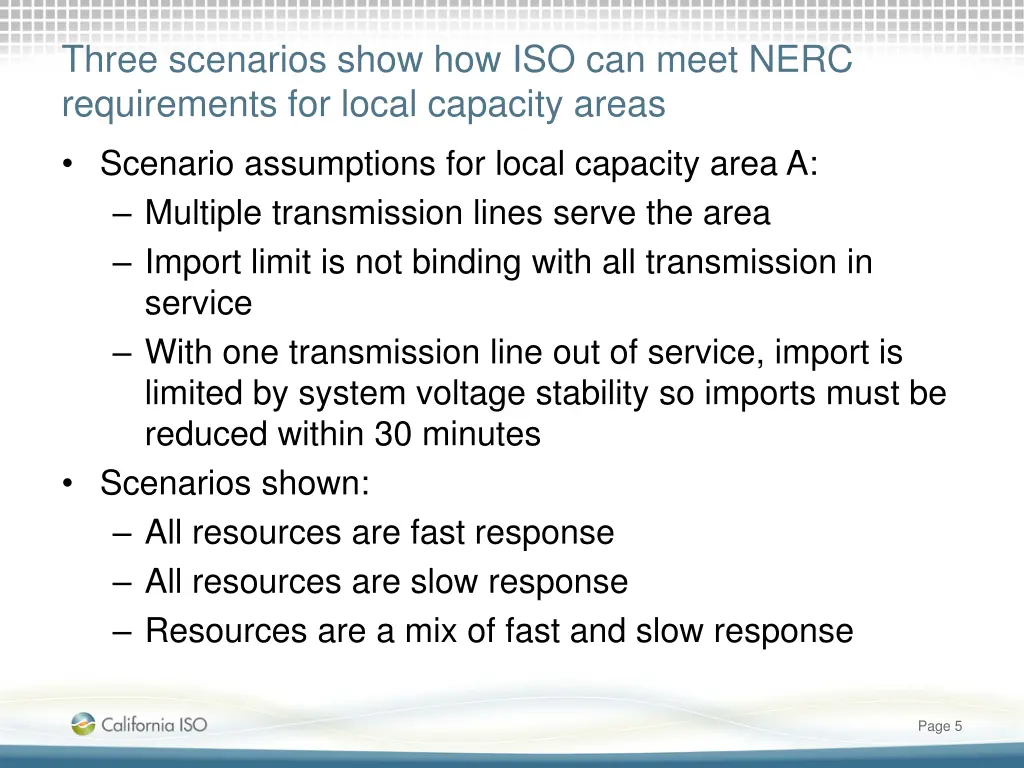 three scenarios show how iso can meet nerc