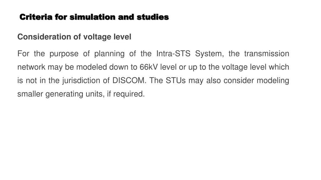 criteria for simulation and studies criteria 3
