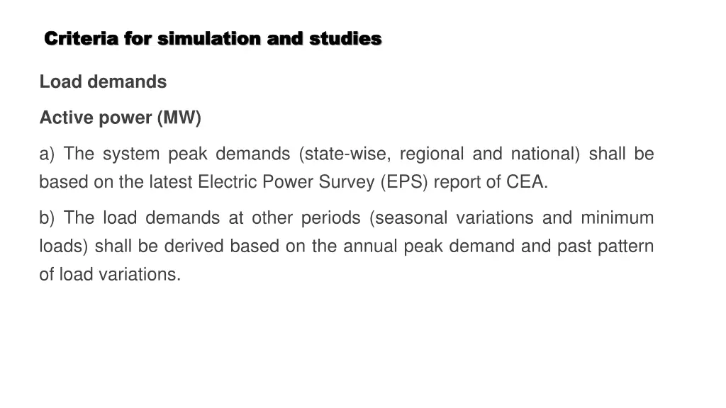 criteria for simulation and studies criteria 5