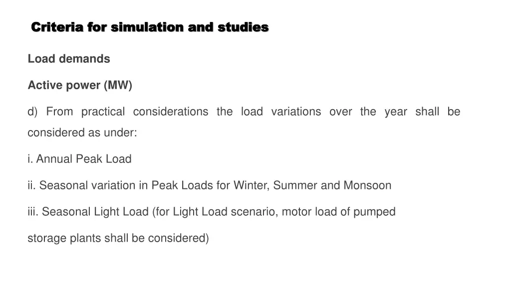 criteria for simulation and studies criteria 8