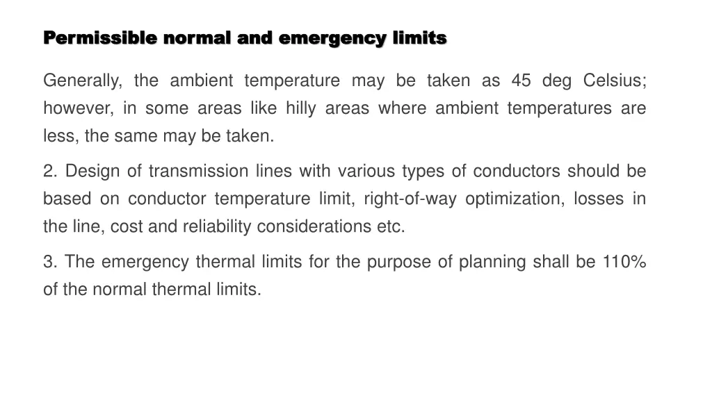 permissible normal and emergency limits 2