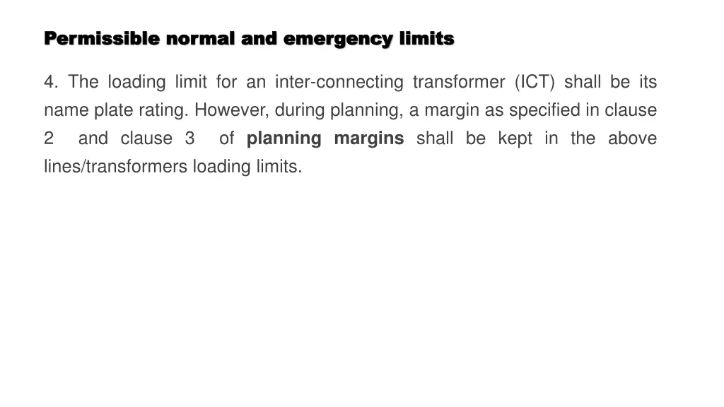 permissible normal and emergency limits 3