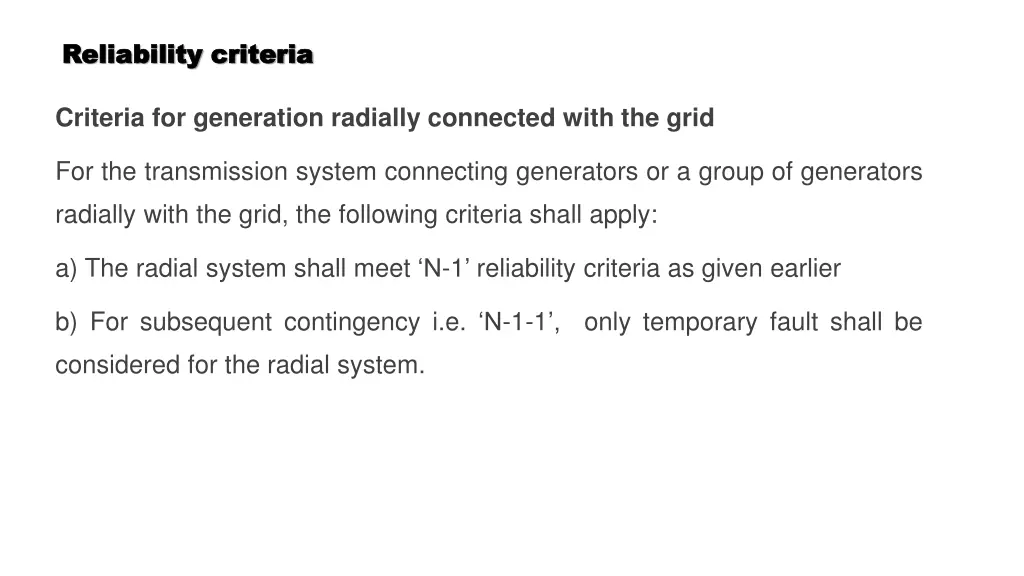 reliability criteria reliability criteria 12