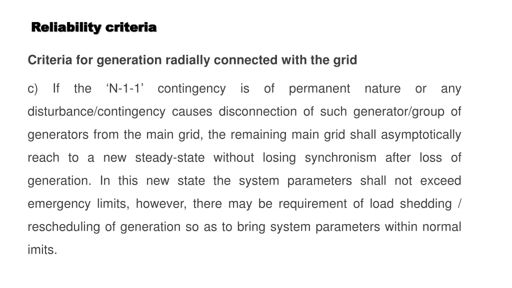 reliability criteria reliability criteria 13