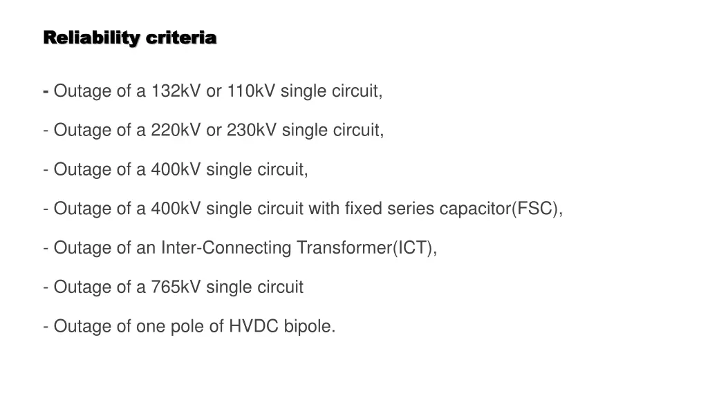 reliability criteria reliability criteria 2