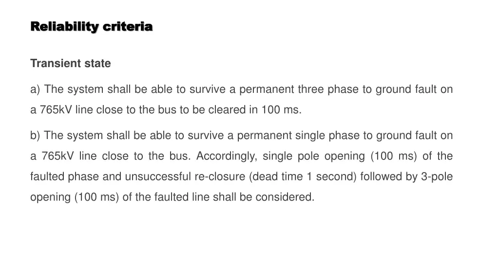 reliability criteria reliability criteria 5