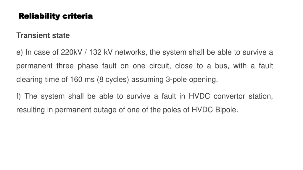 reliability criteria reliability criteria 7