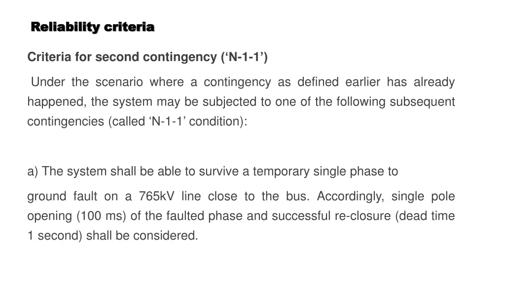 reliability criteria reliability criteria 9