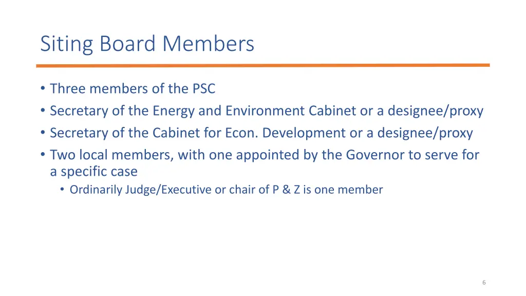 siting board members