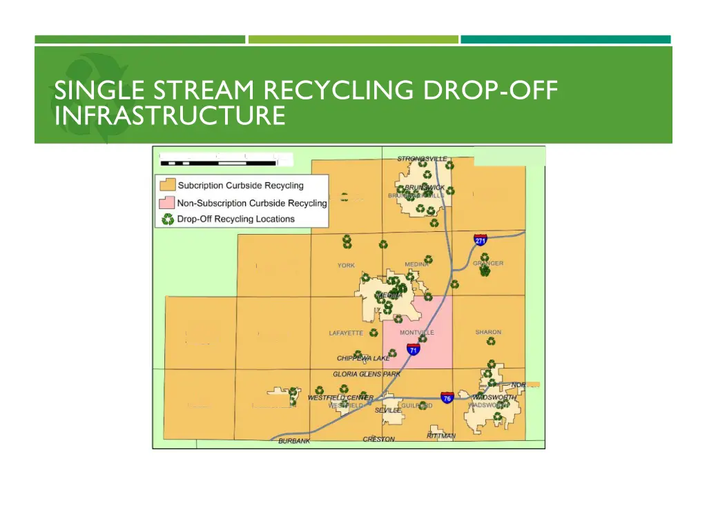single stream recycling drop off infrastructure