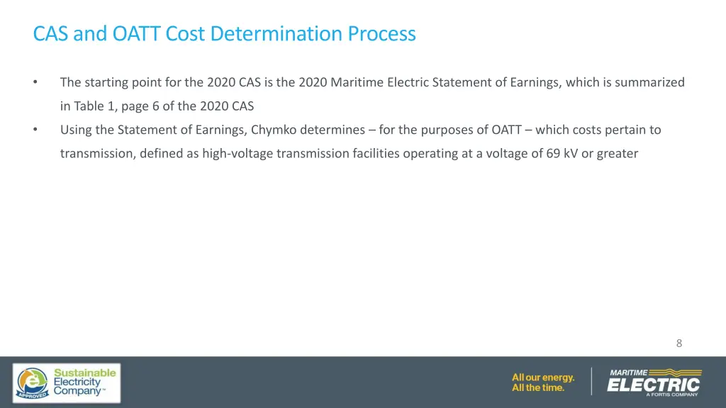 cas and oatt cost determination process