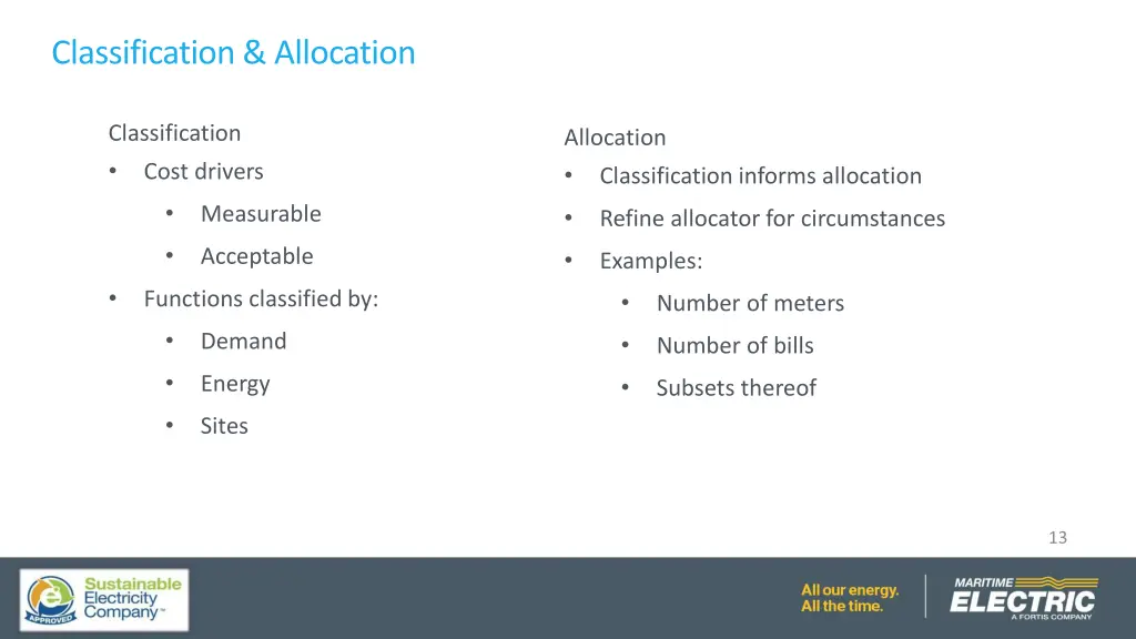 classification allocation