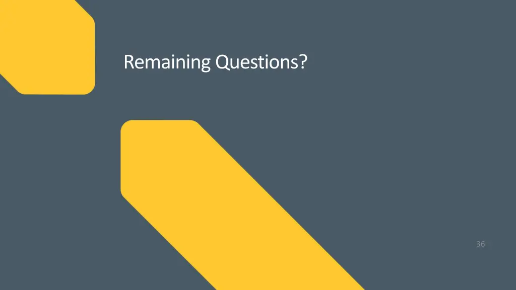 remaining questions