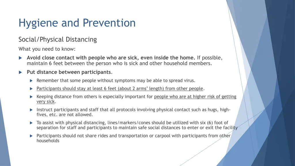 hygiene and prevention