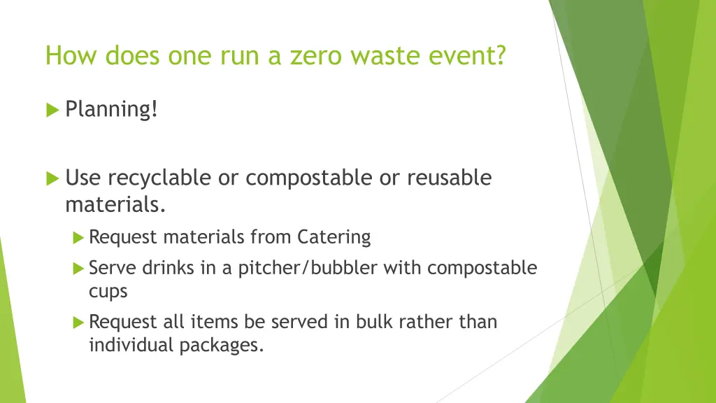 how does one run a zero waste event