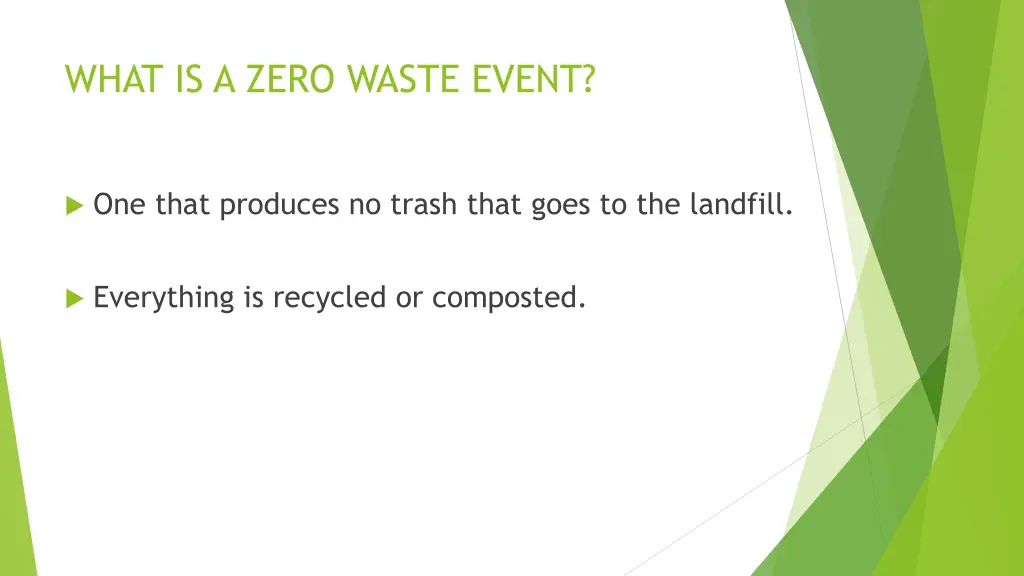 what is a zero waste event