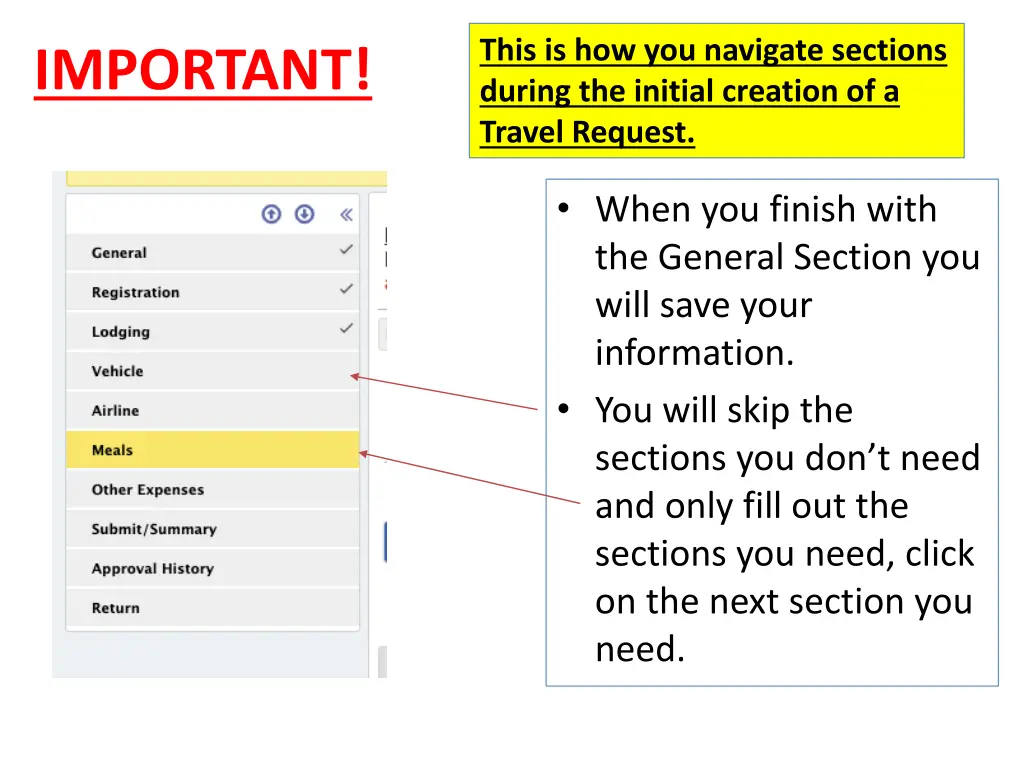 this is how you navigate sections during