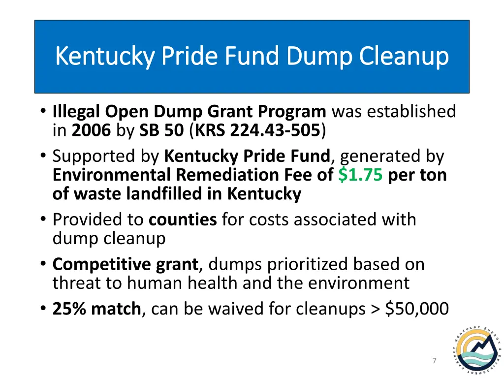 kentucky pride fund dump cleanup kentucky pride