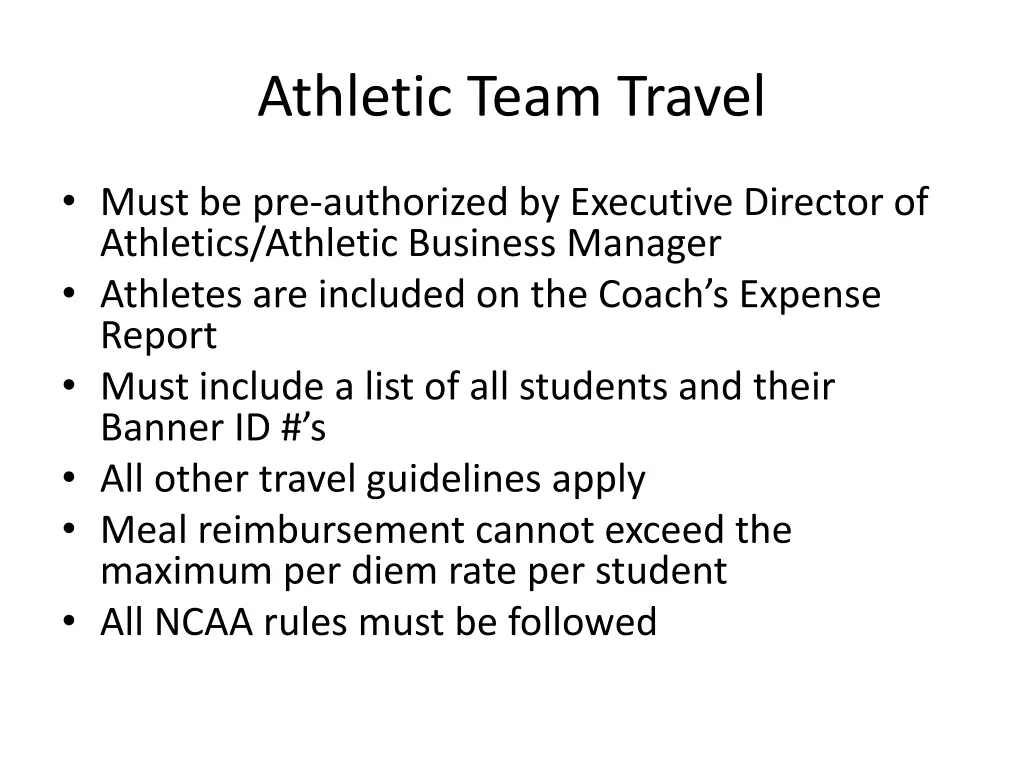 athletic team travel