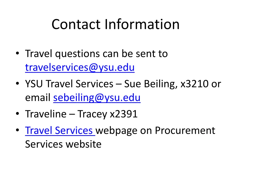 contact information