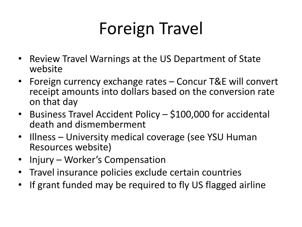 foreign travel