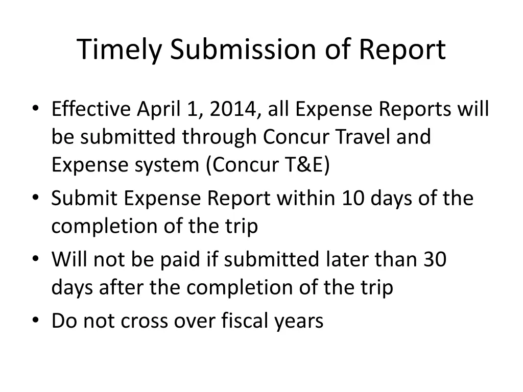 timely submission of report